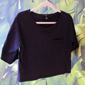 Forever 21 Black Cropped Pocket Tee